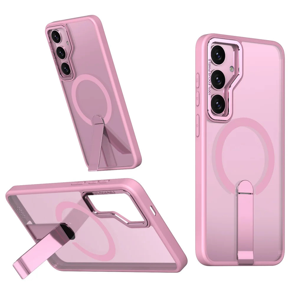 Coque Transparente Magsafe avec Support – Plusieurs Couleurs pour Samsung S26 / S25 / S24 / S23 Ultra / Plus / S24 FE