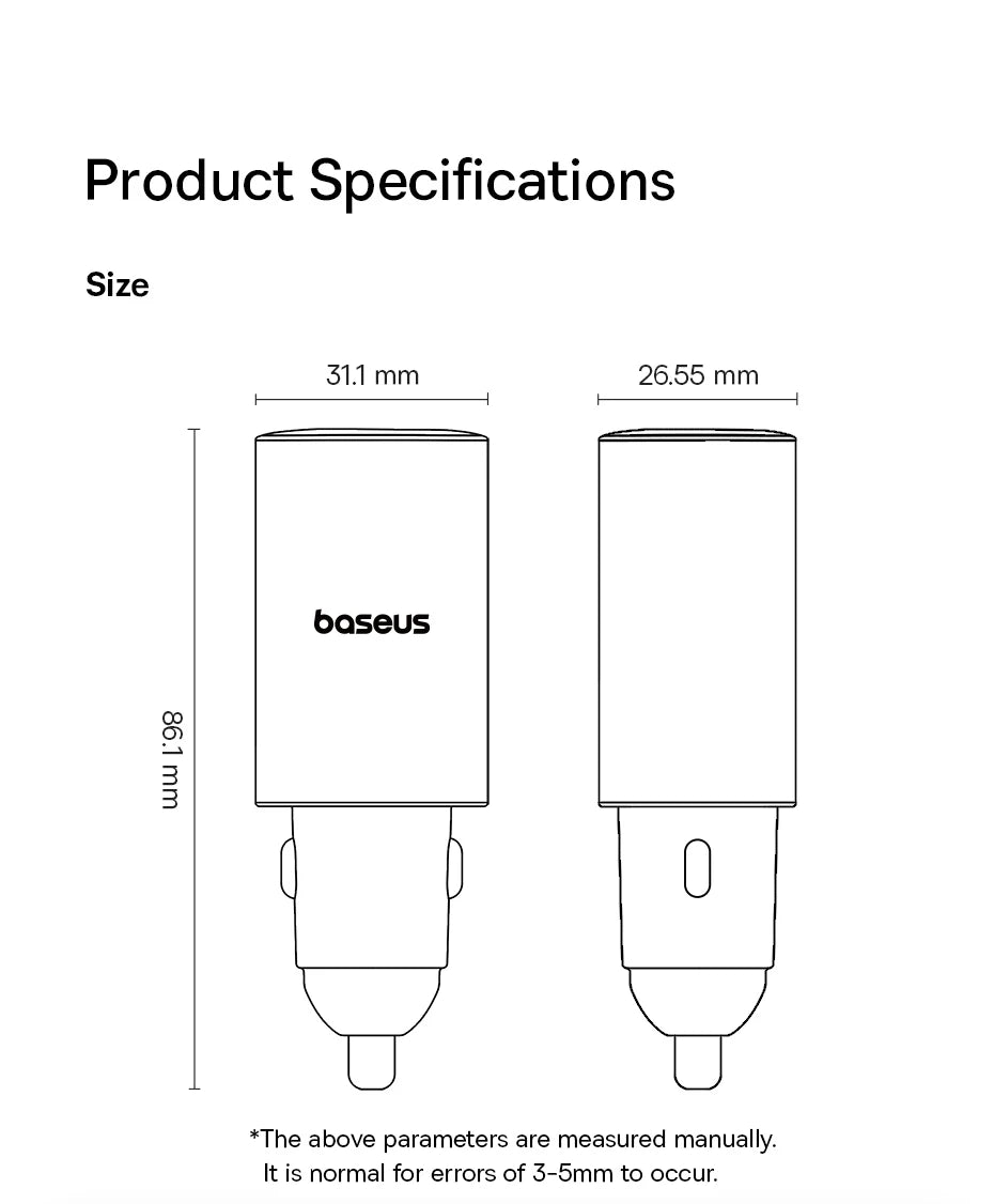 Baseus PrimeTrip VP2 – Chargeur Voiture Magnétique 160W, 3 USB-C + USB-A