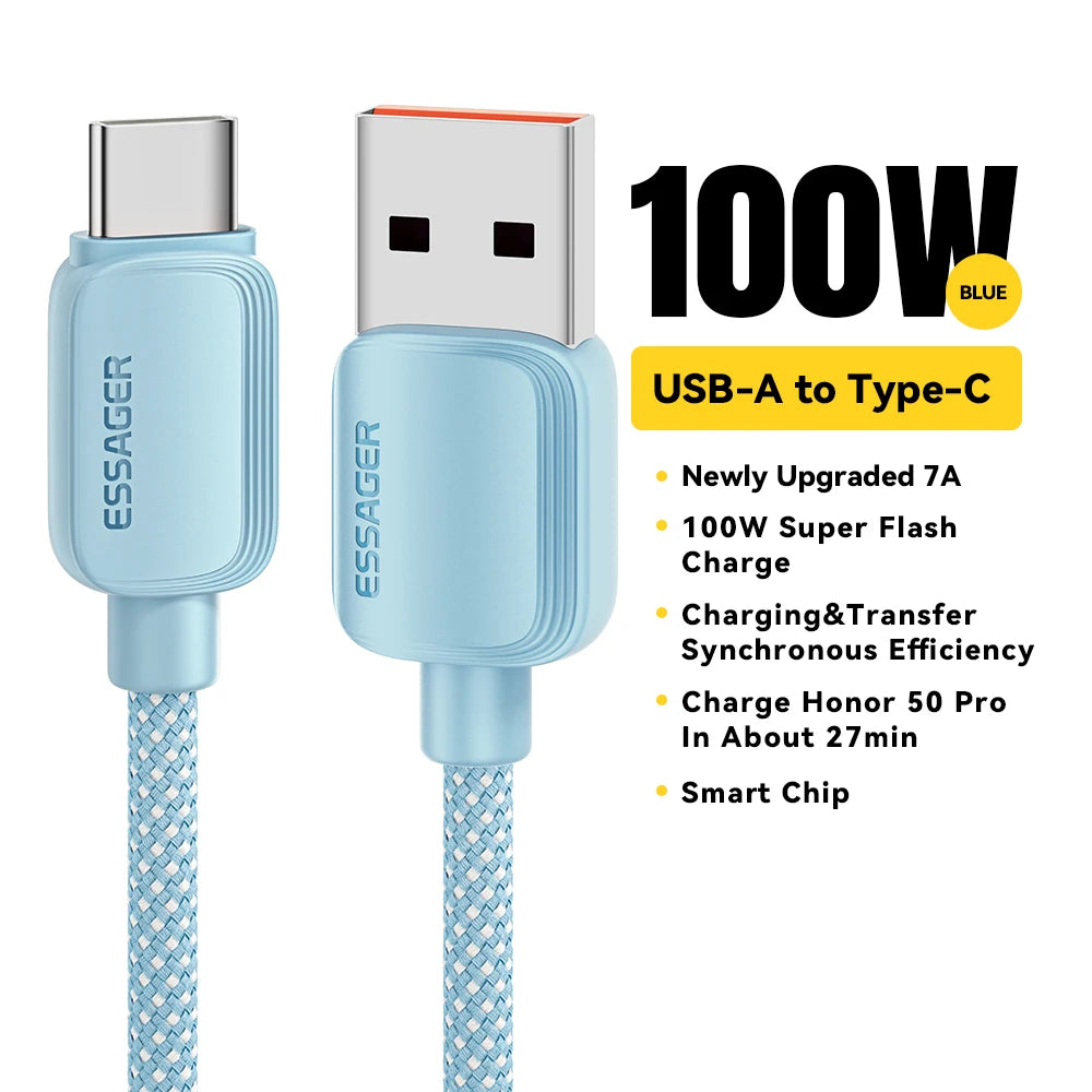 Câble ESSAGER 7A 100W USB A - Type‑C