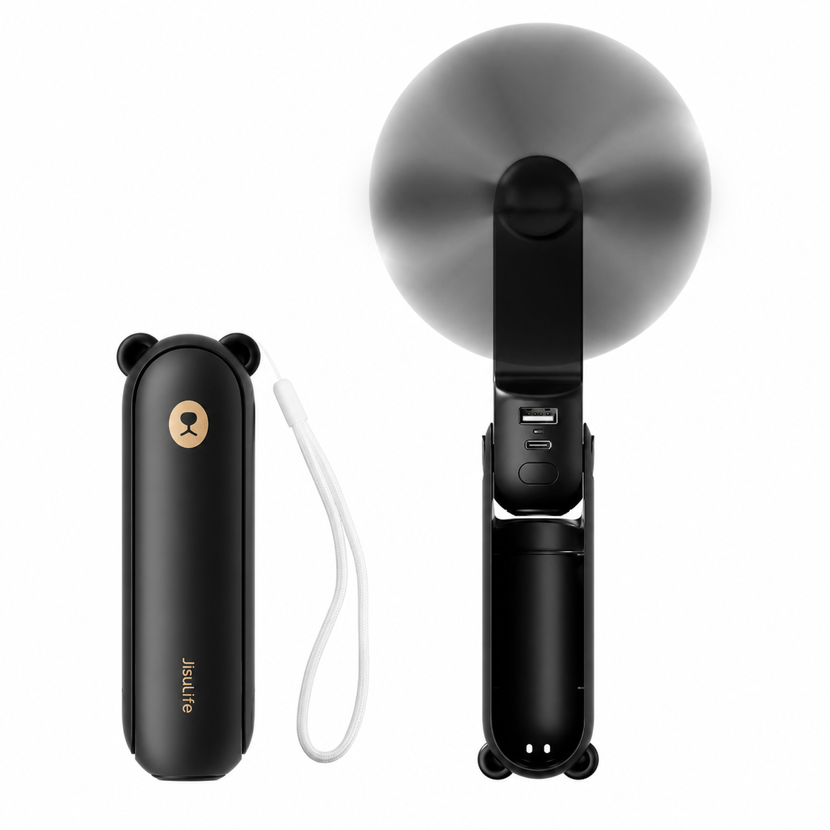 Ventilateur Portable JISULIFE F8X et F8 Rechargeable USB-C 3 en 1 | Batterie Externe & Lampe LED