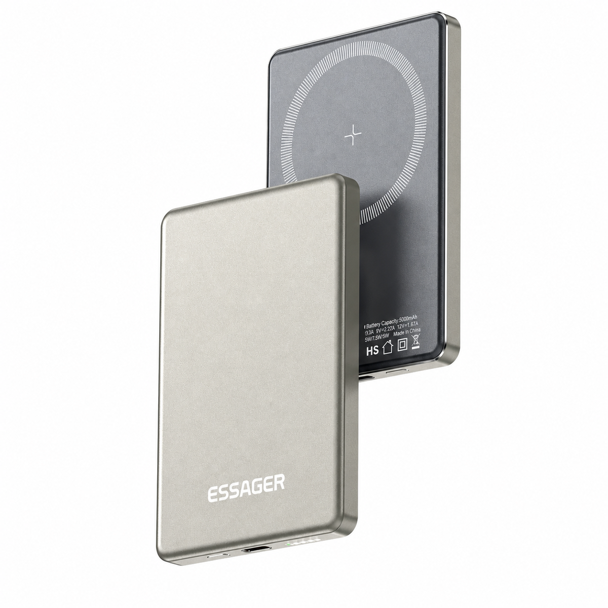 Essager Power Bank Magnétique Sans Fil 20W 5000mAh Ultra‑Fin, Batterie Externe