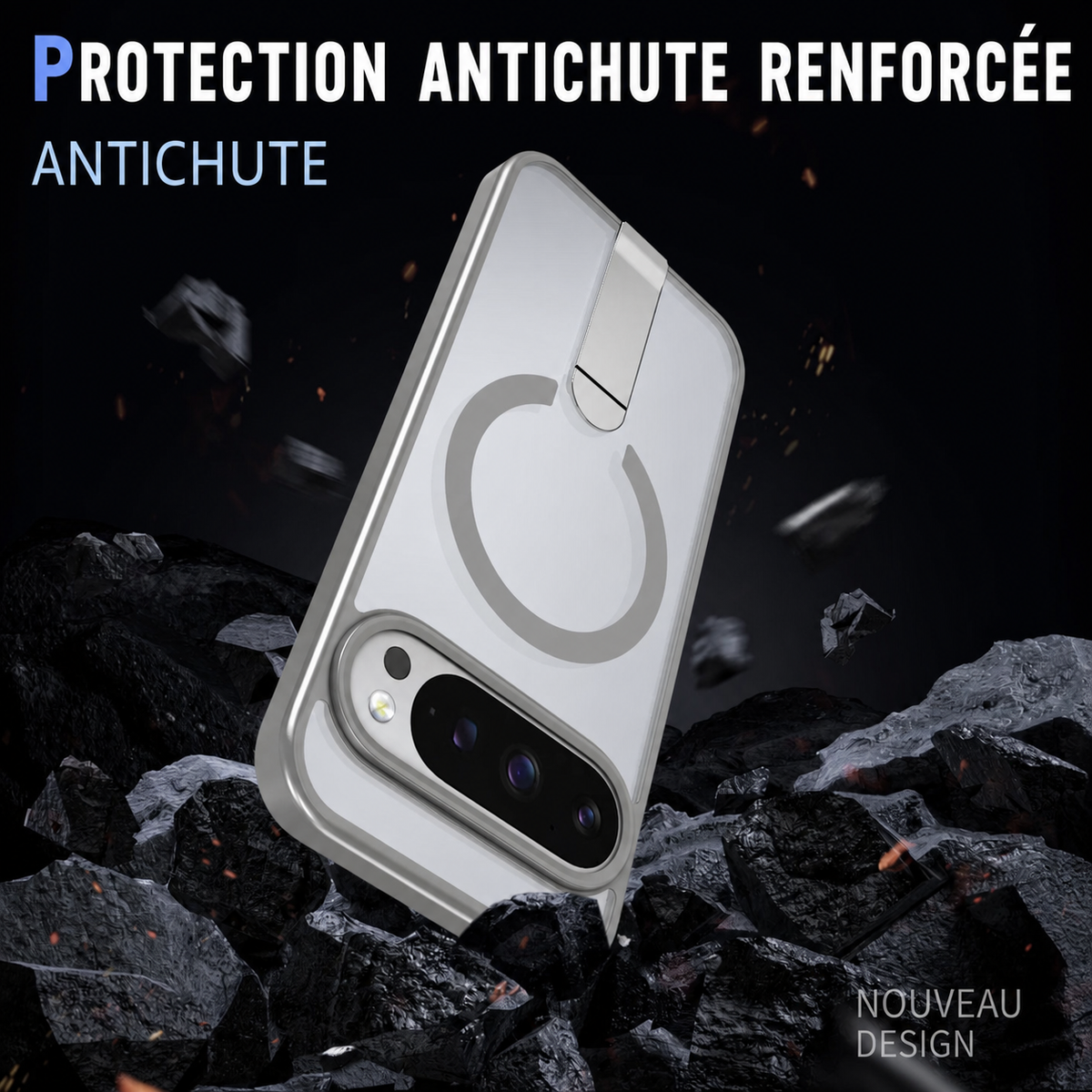 Coque Magnétique avec Support pour Google Pixel 11, 10 et 9