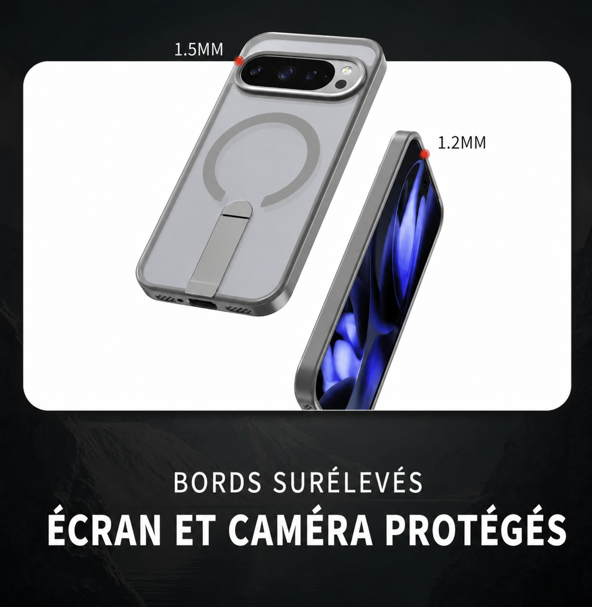 Coque Magnétique avec Support pour Google Pixel 11, 10 et 9