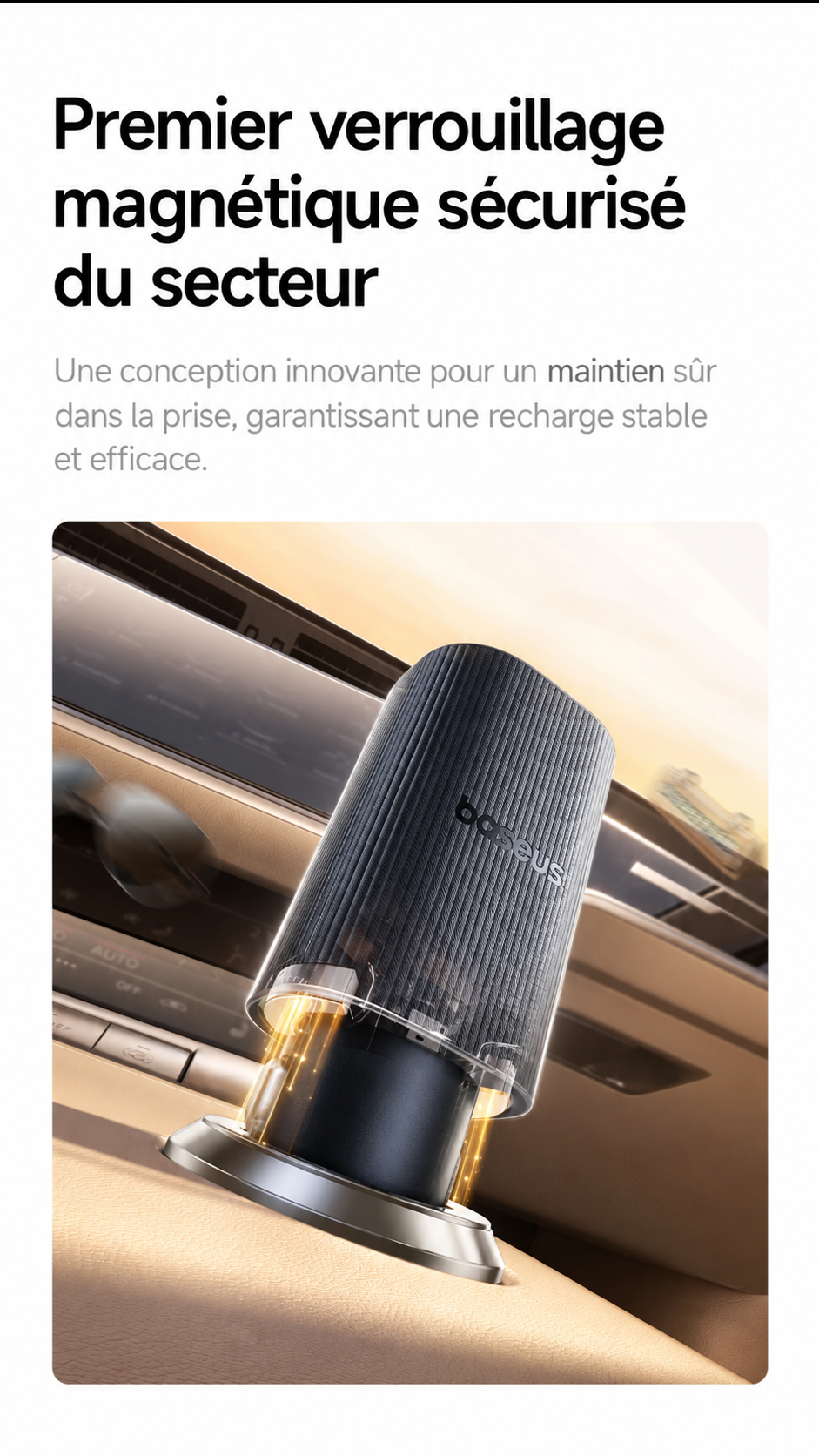 Baseus PrimeTrip VP2 – Chargeur Voiture Magnétique 160W, 3 USB-C + USB-A