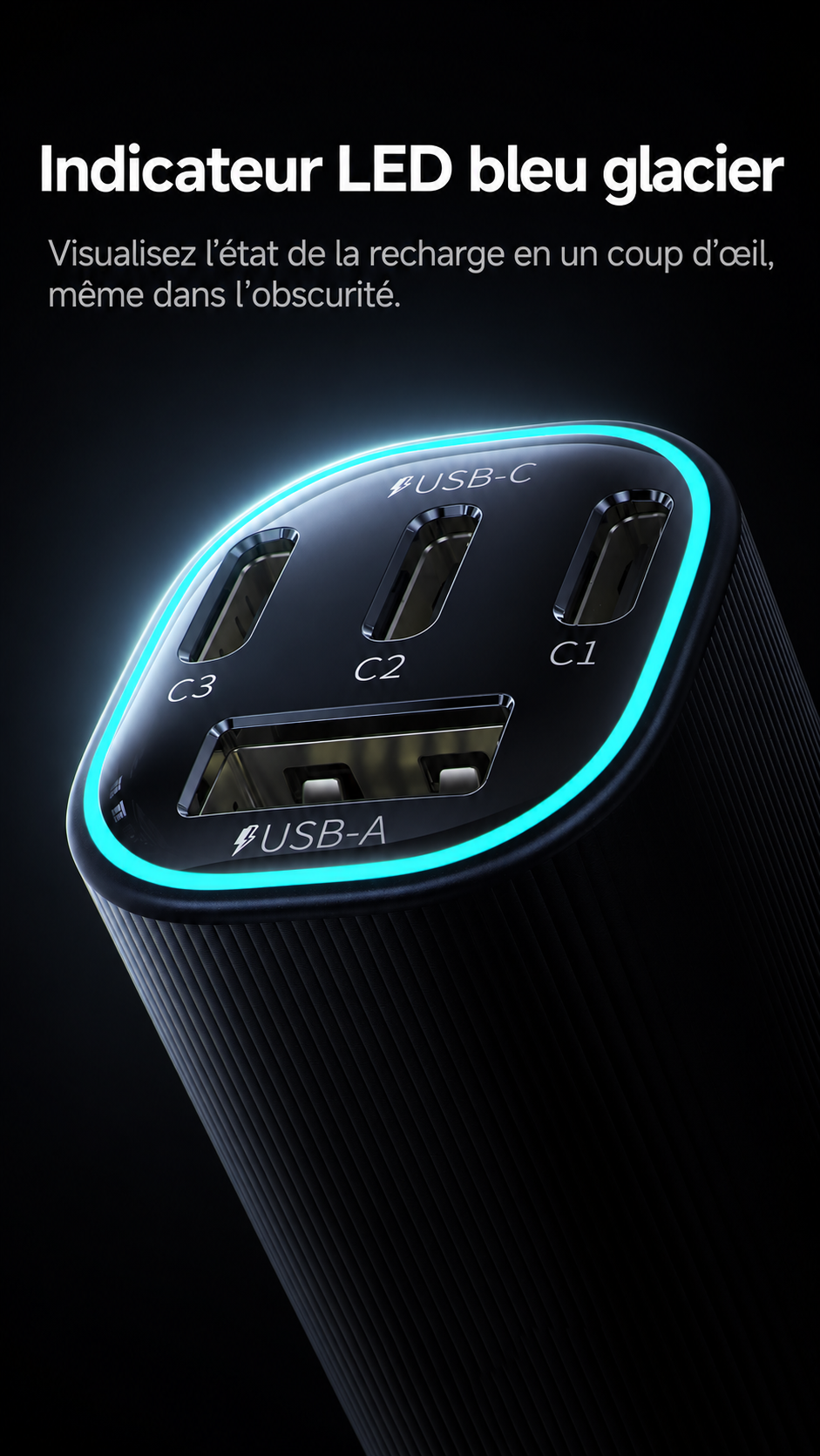 Baseus PrimeTrip VP2 – Chargeur Voiture Magnétique 160W, 3 USB-C + USB-A