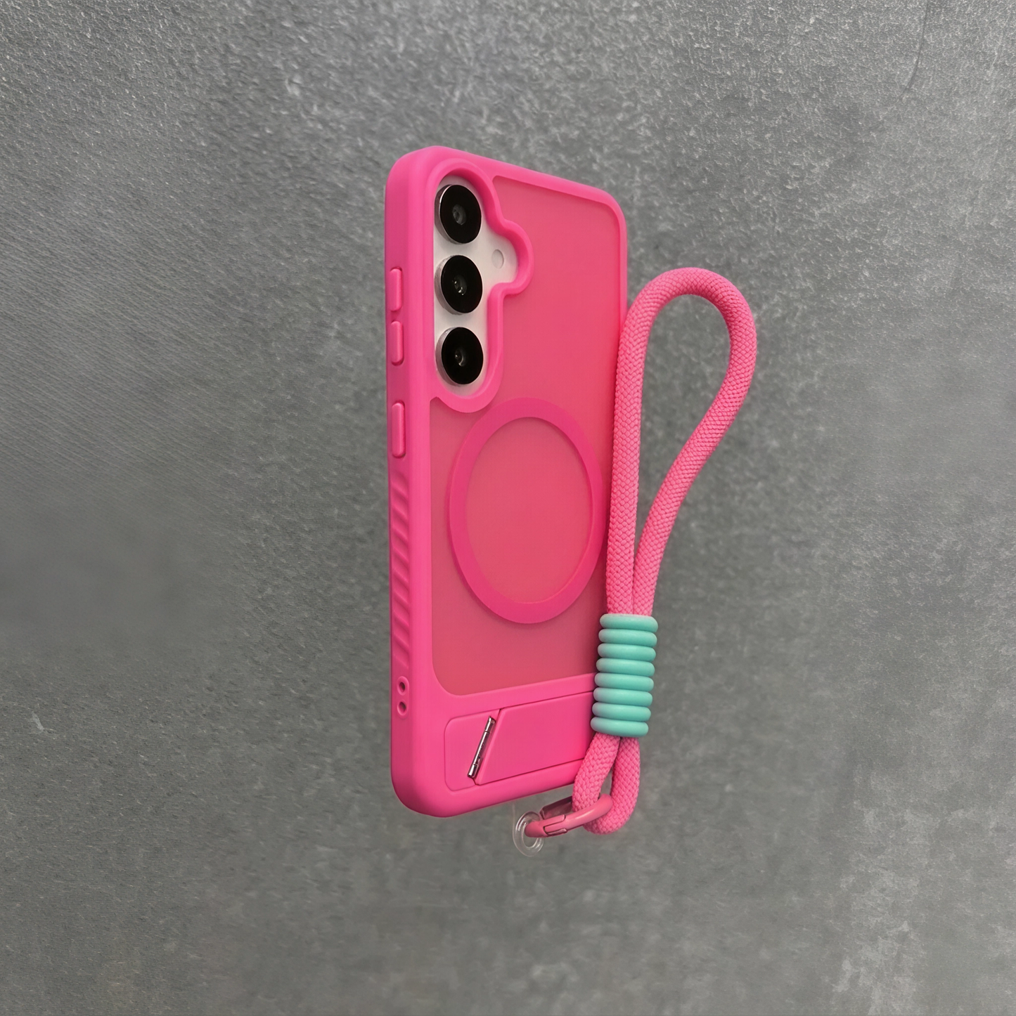 Coque magnétique translucide mate avec support invisible et dragonne pour Samsung S26 / S25 / S24 / S23 (Ultra / Plus / FE / Standard)