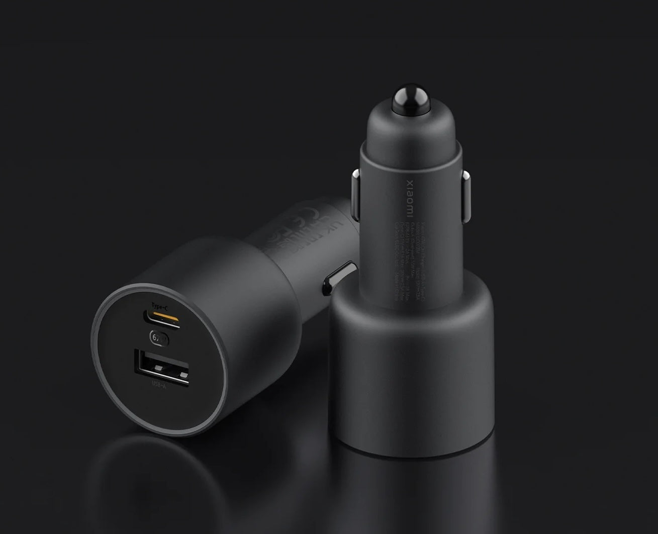 Chargeur voiture Xiaomi 67W avec double port USB‑A & Type‑C. Charge ultra‑rapide