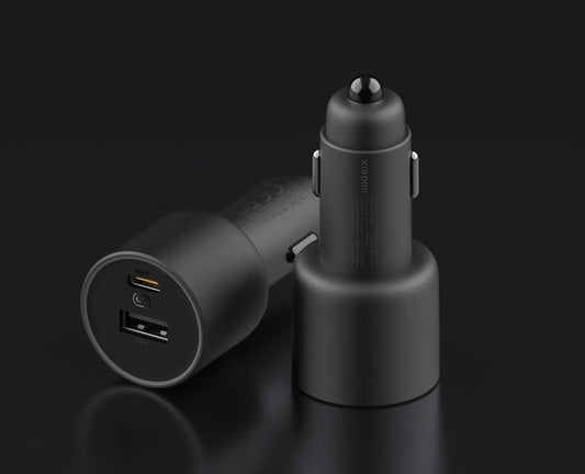 Chargeur voiture Xiaomi 67W avec double port USB‑A & Type‑C. Charge ultra‑rapide