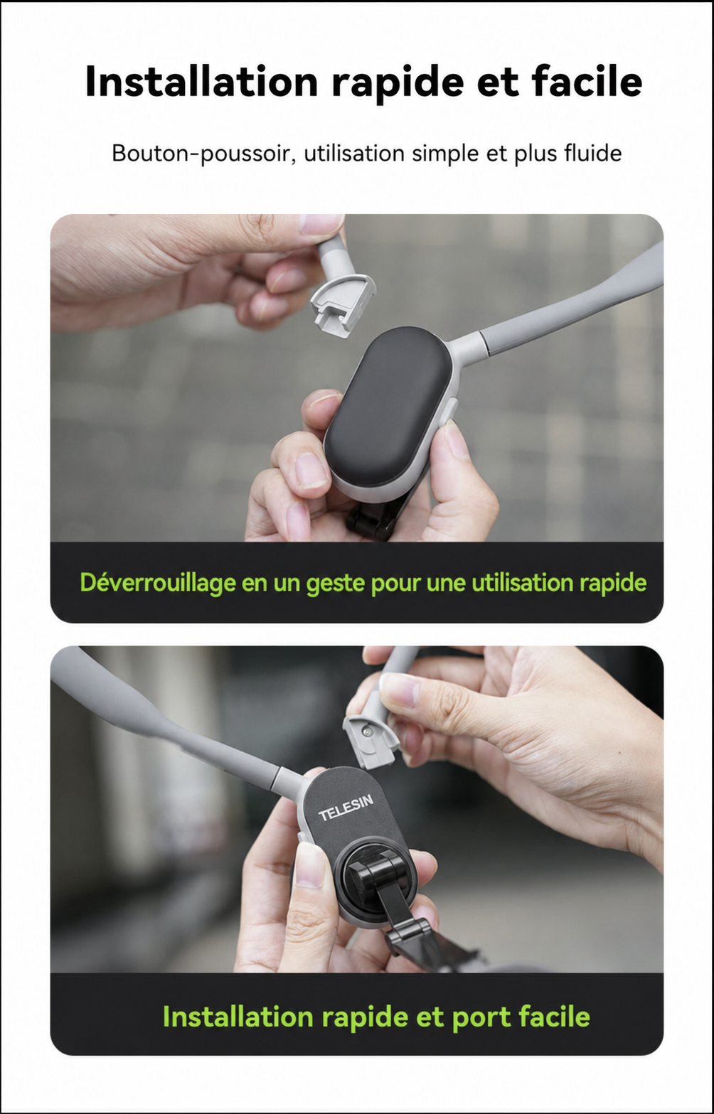 Support de Cou Magnétique TELESIN pour Smartphone – Vidéo POV Mains Libres