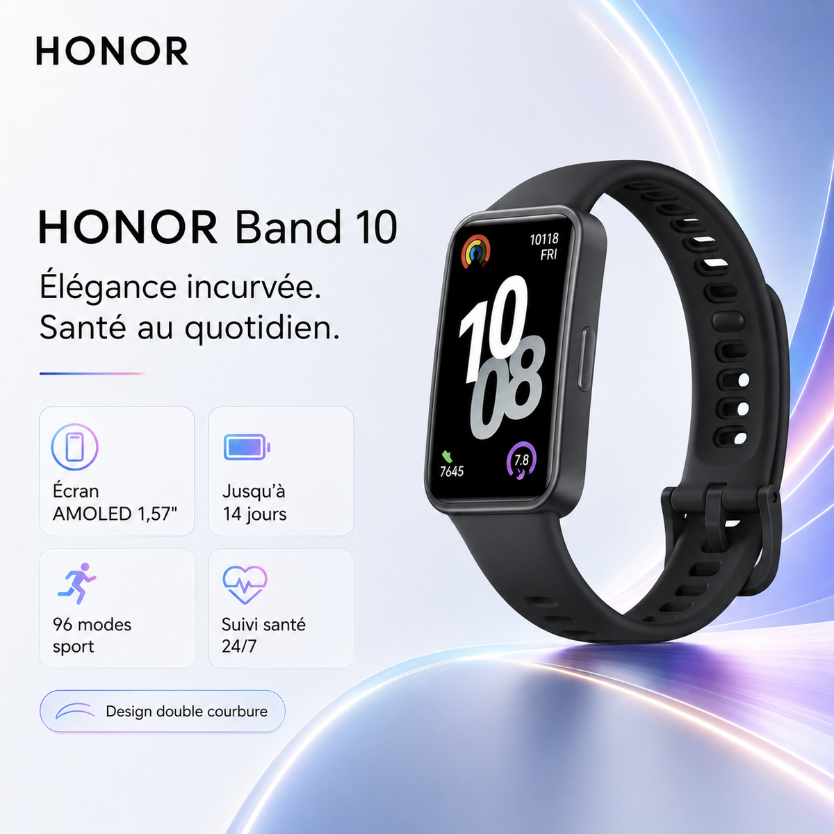 HONOR Band AMOLED 1.57" | Bracelet Connecté Santé & Fitness