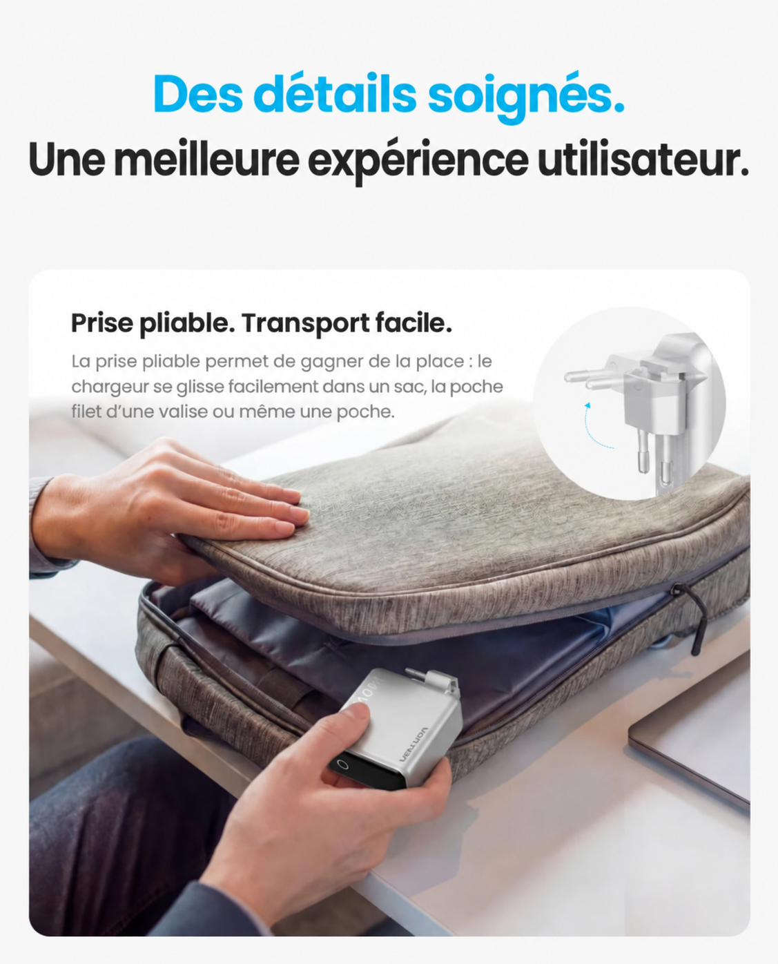 Chargeur Vention Dash Pro 140W GaN 5.0 avec écran intelligent