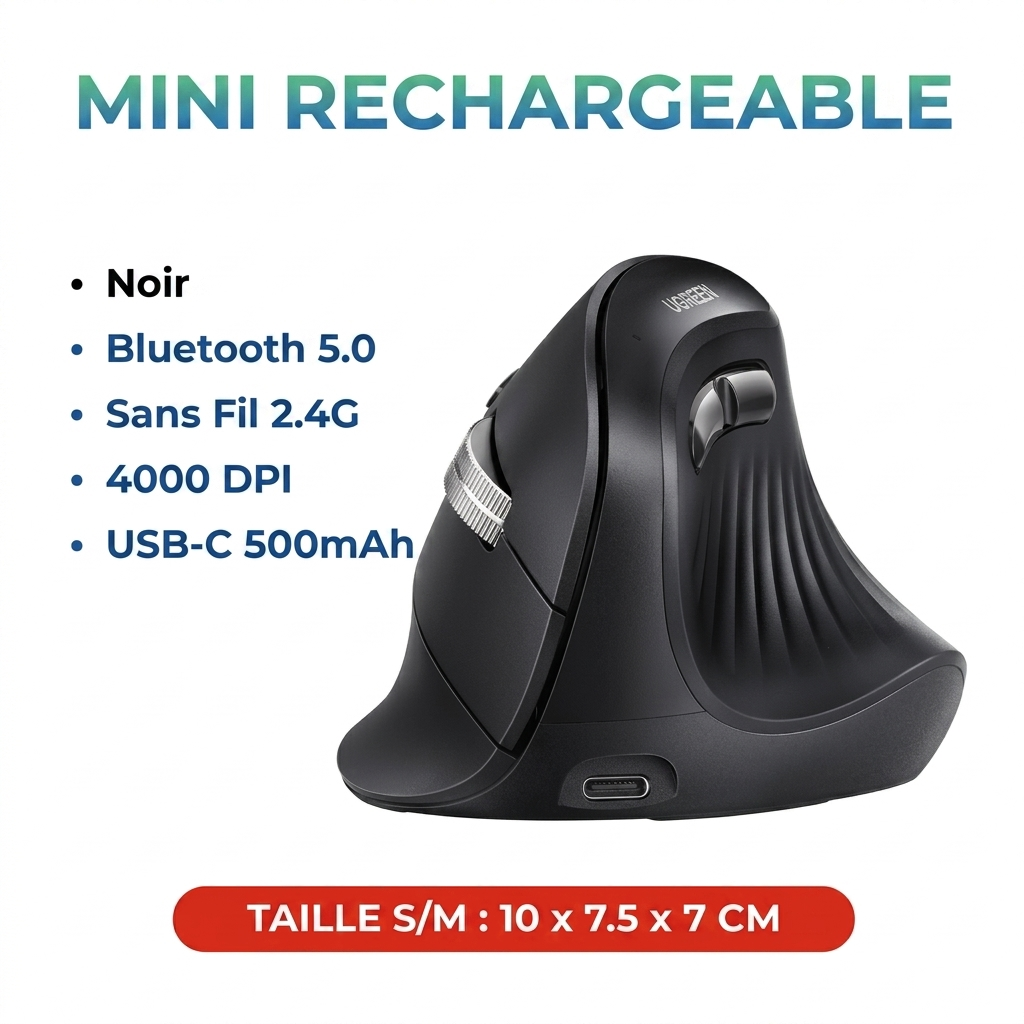 UGREEN-Souris Verticale Sans Fil, Bluetooth