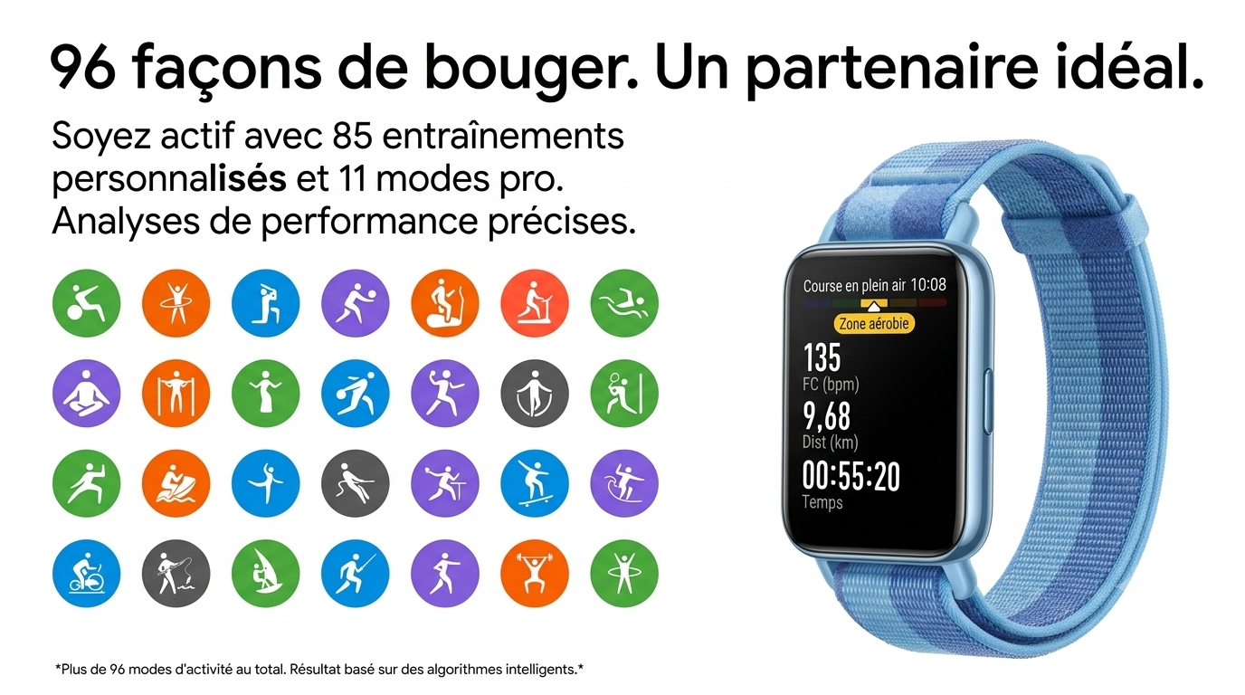 HONOR Band AMOLED 1.57" | Bracelet Connecté Santé & Fitness