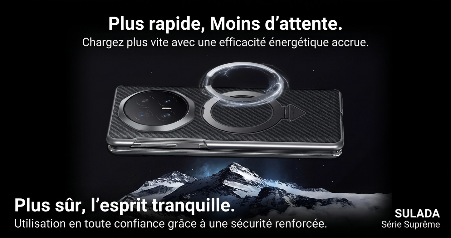 Coque Magnétique Kevlar Compatible MagSafe avec Support Intégré – Protection Antichoc pour Honor Magic V6 / V5