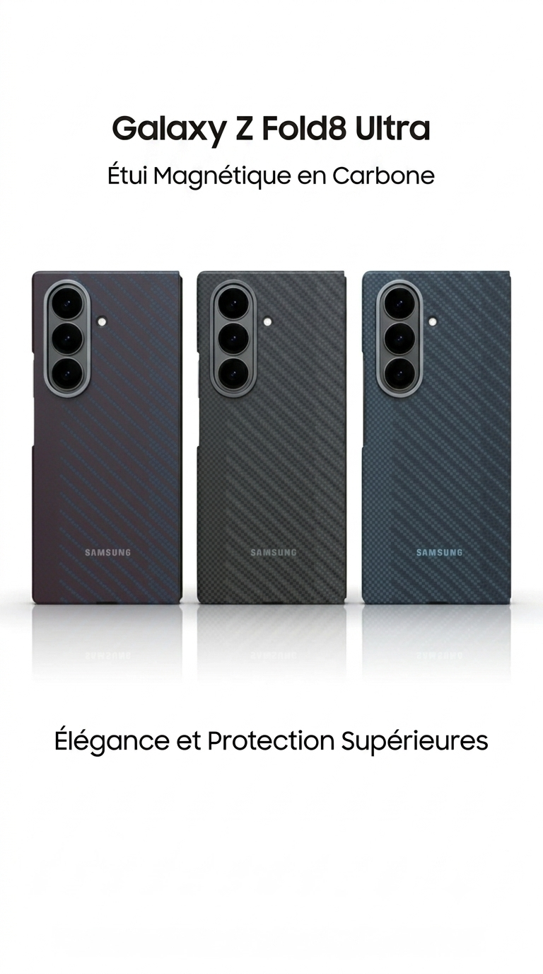 Coque Magnétique Fibre de Carbone pour Samsung Galaxy Z Fold8 / Fold8 Ultra