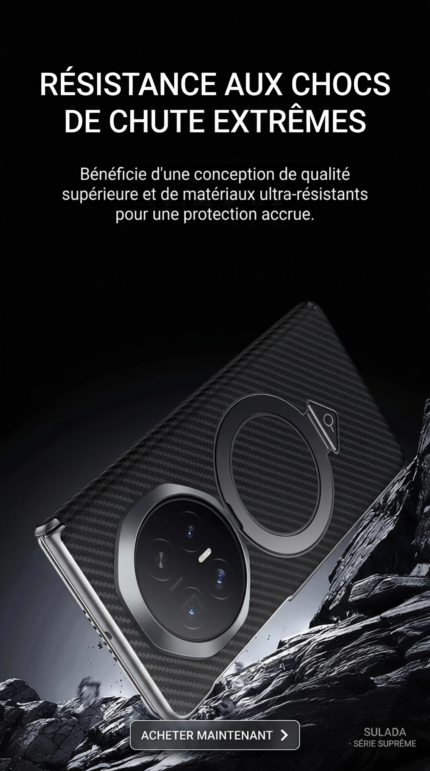 Coque Magnétique Kevlar Compatible MagSafe avec Support Intégré – Protection Antichoc pour Honor Magic V6 / V5