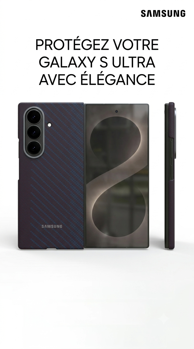 Coque Magnétique Fibre de Carbone pour Samsung Galaxy Z Fold8 / Fold8 Ultra