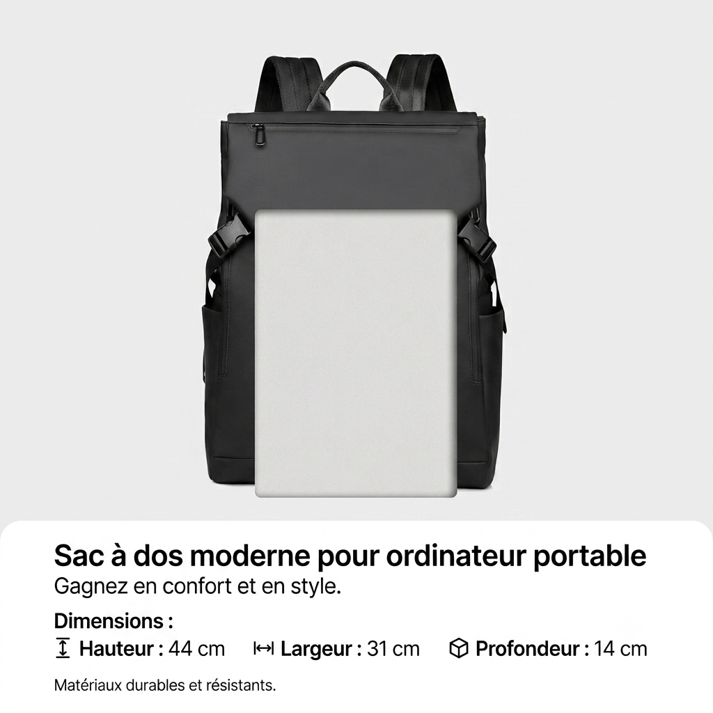 Sac à Dos 16 Pouces pour Ordinateur Portable  20-35L – Oxford Résistant pour Travail, Voyage & Quotidien
