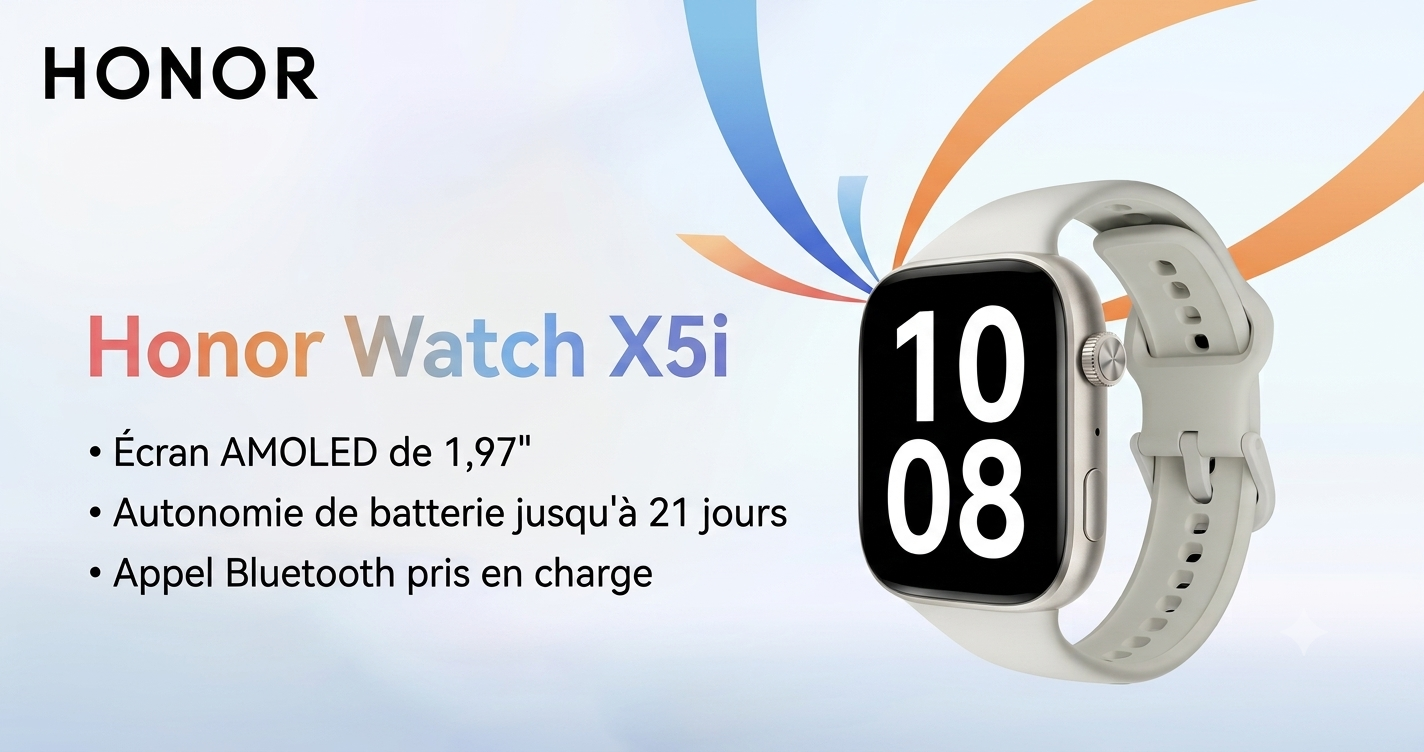HONOR Smartwatch AMOLED 1,97" – Appels Bluetooth & Suivi Santé 24/7