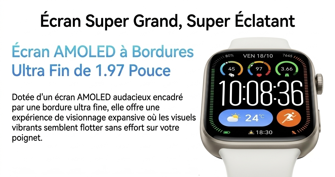 HONOR Watch X5i  Smartwatch AMOLED 1,97" – Appels Bluetooth & Suivi Santé 24/7