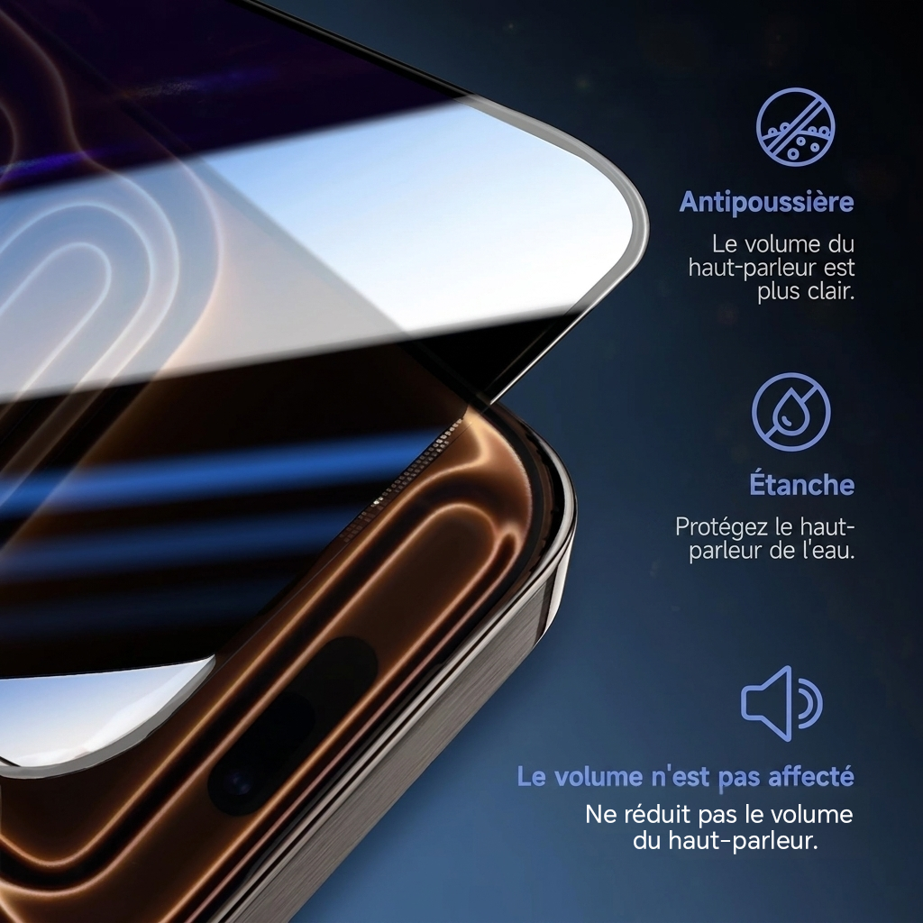 1–5 pièces — Verre trempé anti‑espion avec installation sans poussière pour iPhone
