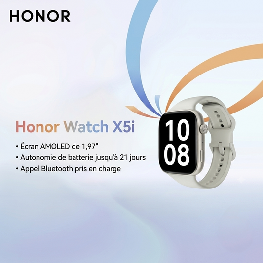 HONOR Watch X5i  Smartwatch AMOLED 1,97" – Appels Bluetooth & Suivi Santé 24/7