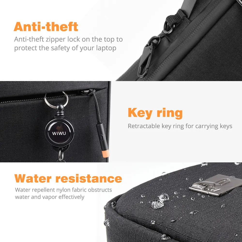 WIWU Housse PC Double Couche Imperméable avec Organisation Intelligente pour MacBook