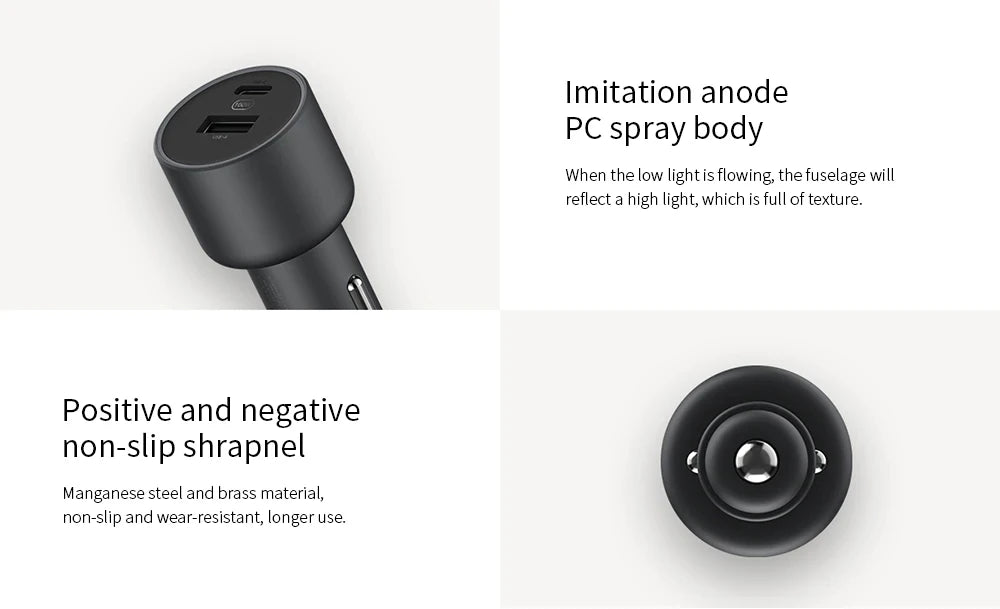 Chargeur voiture Xiaomi 100W Max avec charge ultra‑rapide USB‑C et USB‑A
