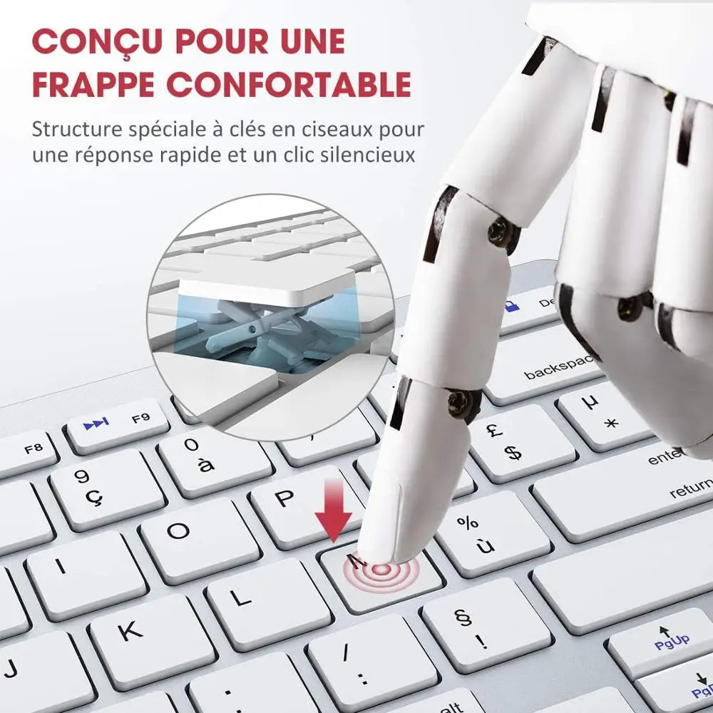 Clavier Bluetooth portable sans fil fin
