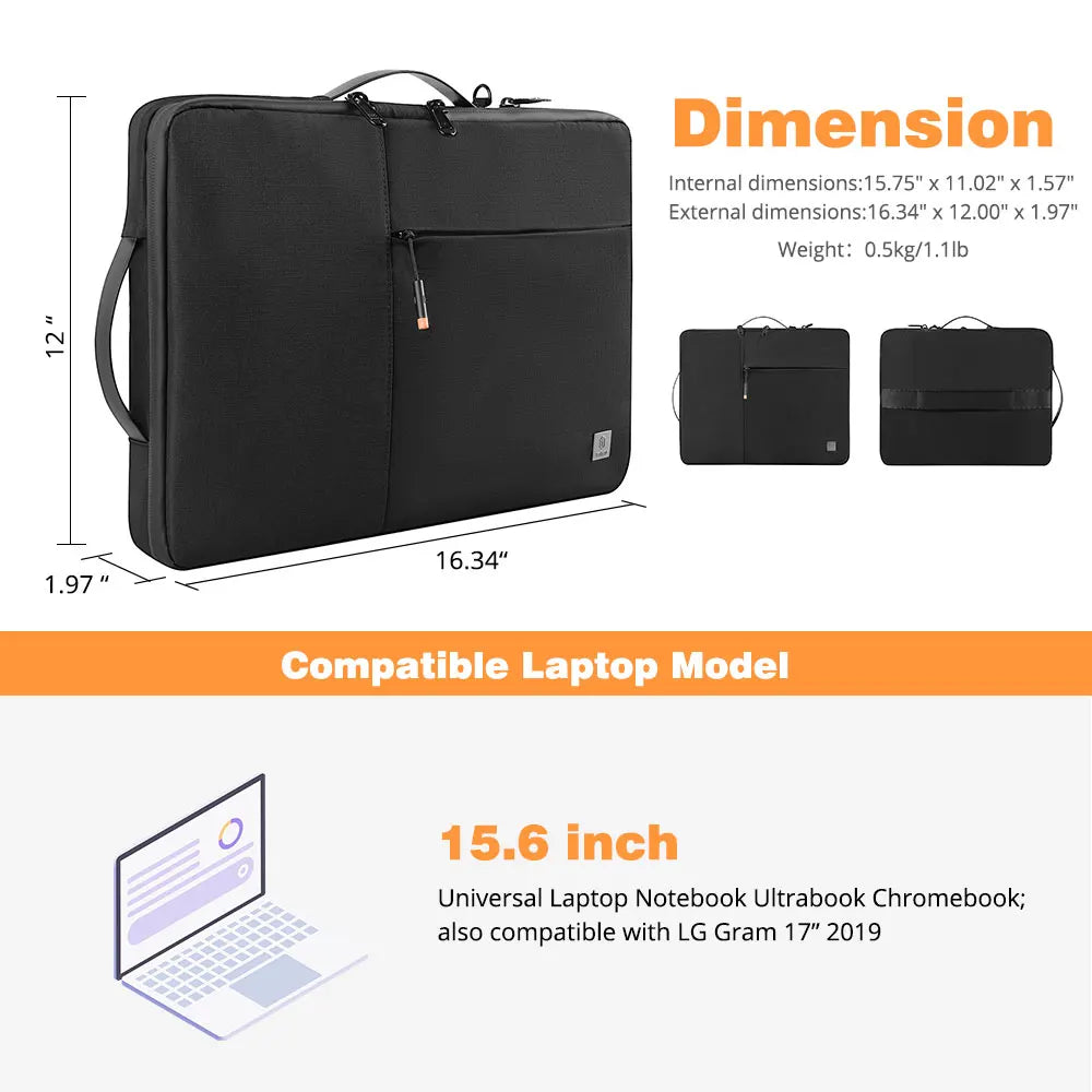 WIWU Housse PC Double Couche Imperméable avec Organisation Intelligente pour MacBook