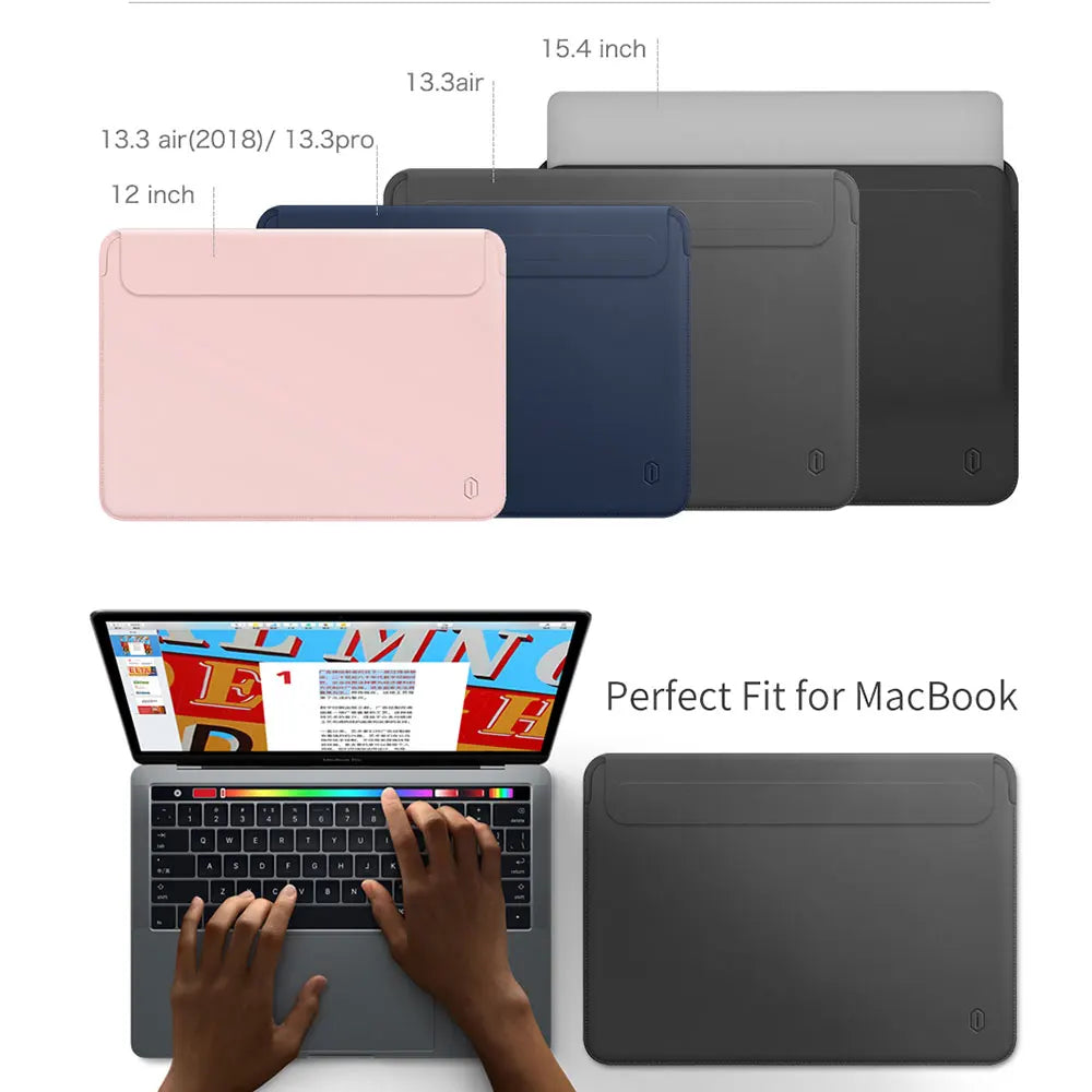 Housse / Étui PU pour ordinateur portable WIWU — Imperméable et compatible avec les MacBook ainsi que les modèles ayant les mêmes dimensions