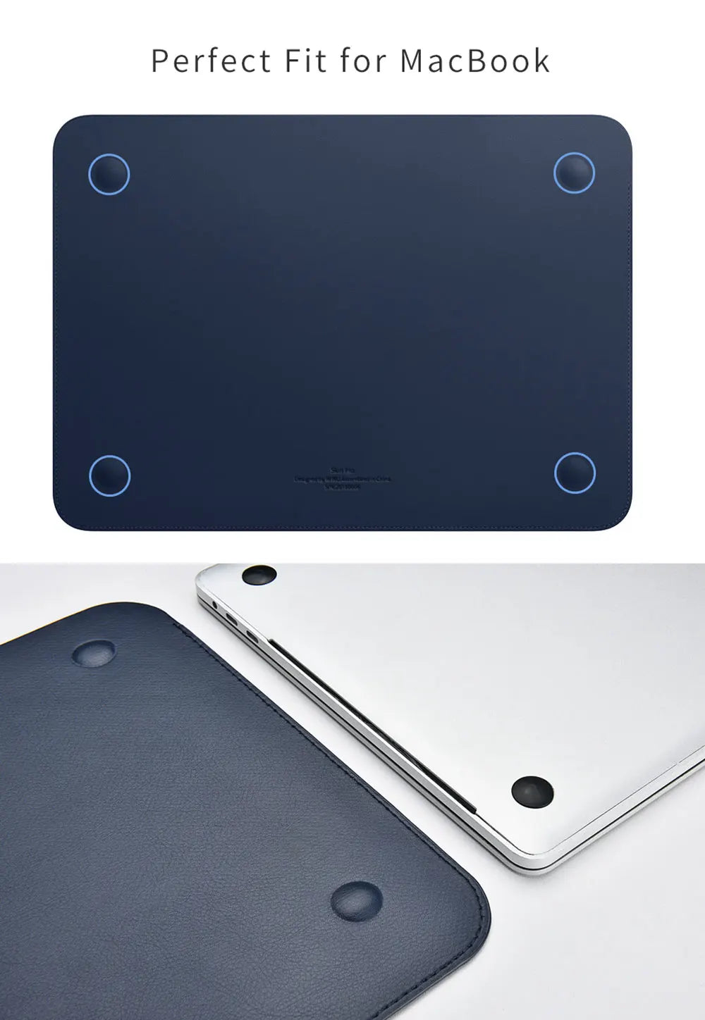 Housse / Étui PU pour ordinateur portable WIWU — Imperméable et compatible avec les MacBook ainsi que les modèles ayant les mêmes dimensions