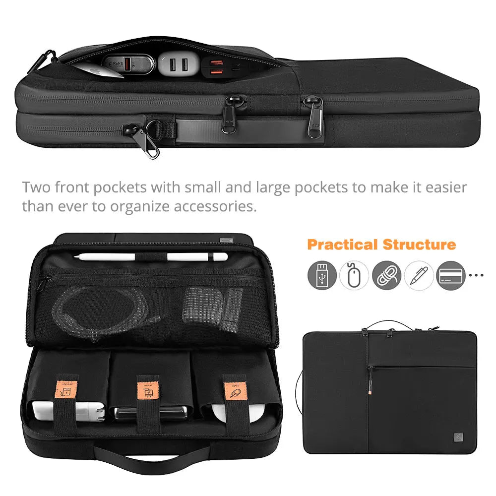 WIWU Housse PC Double Couche Imperméable avec Organisation Intelligente pour MacBook