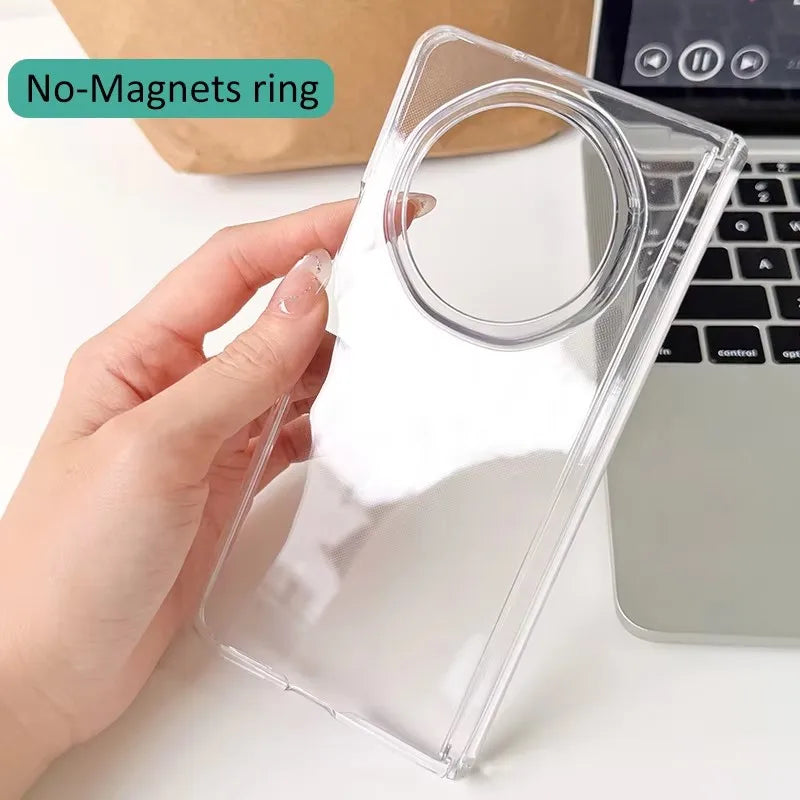 Coque Transparente Magnétique avec Protection de Charnière Compatible MagSafe pour Honor Magic V6 / V5 / V3