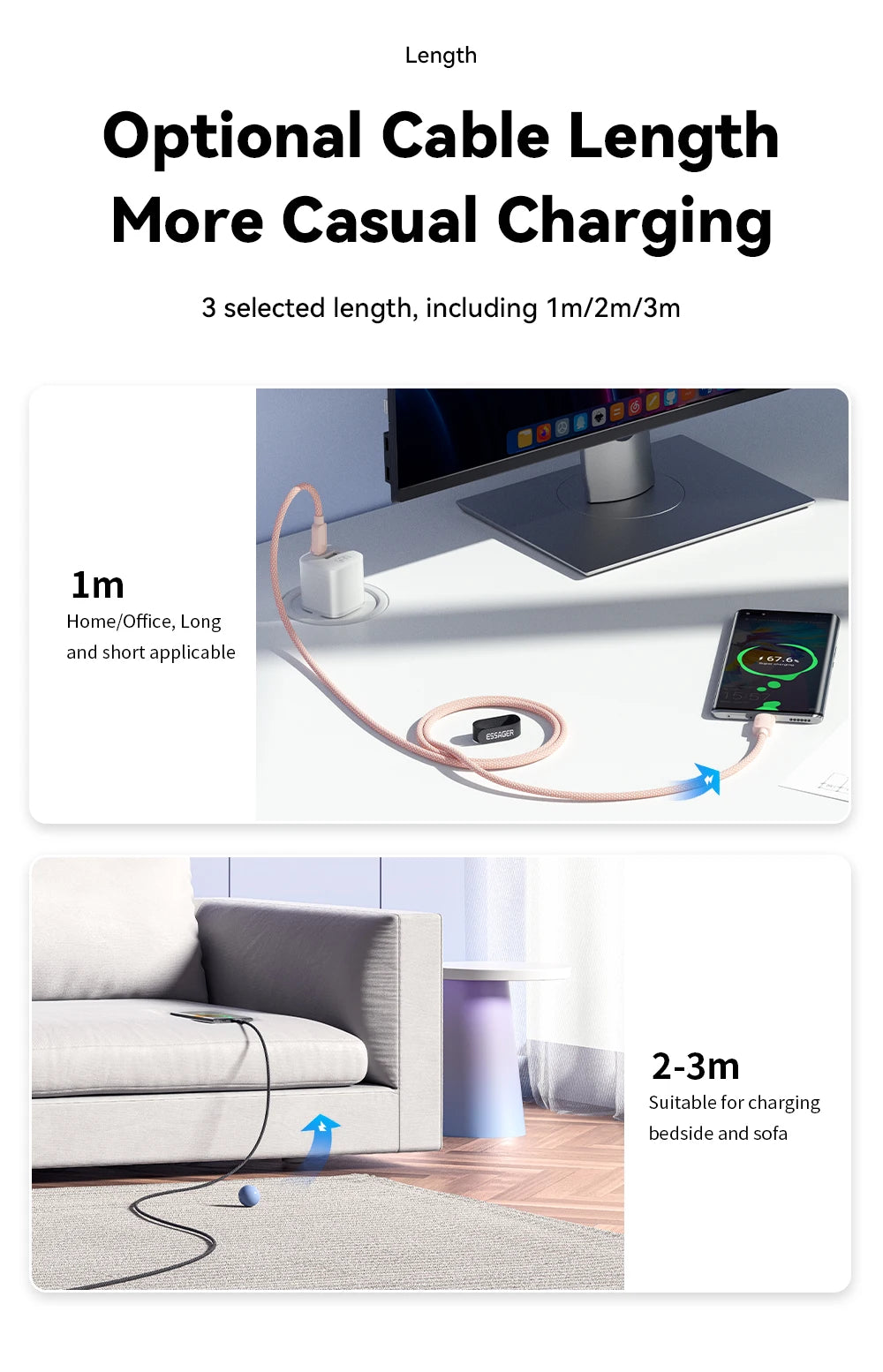 Câble ESSAGER 7A 100W USB A - Type‑C