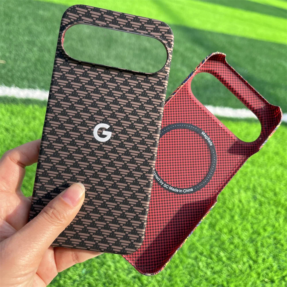 Rockever MagSafe – Coque PC Rigide Texture Fibre de Carbone pour Google Pixel