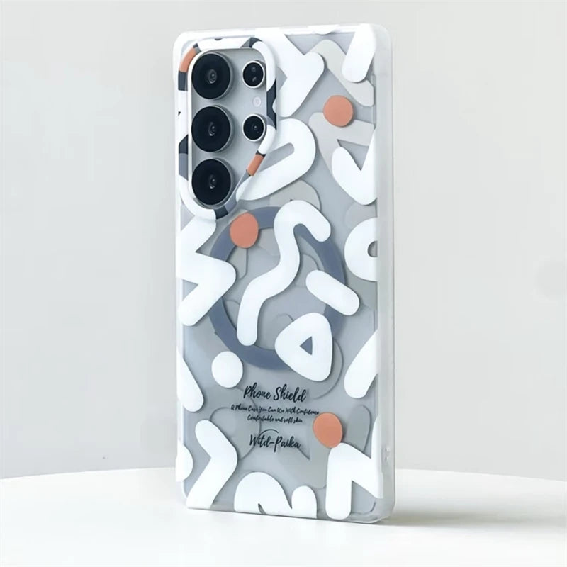 Coque mate graffiti MagSafe pour Samsung S26 / S25 / S24 (Ultra / Plus / FE / Standard)