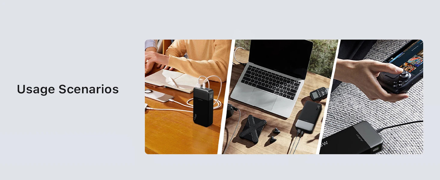 JUOVI Powerbank 20000mAh – Chargeur 35W PD3.0 QC4.0 avec Écran LED