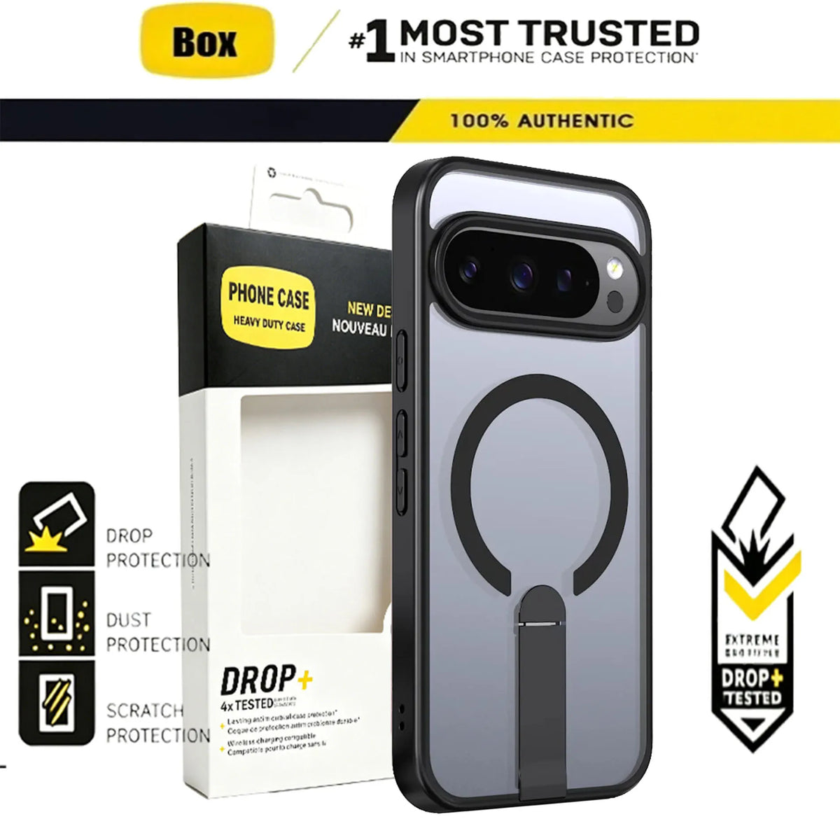 Coque Magnétique avec Support pour Google Pixel 11, 10 et 9