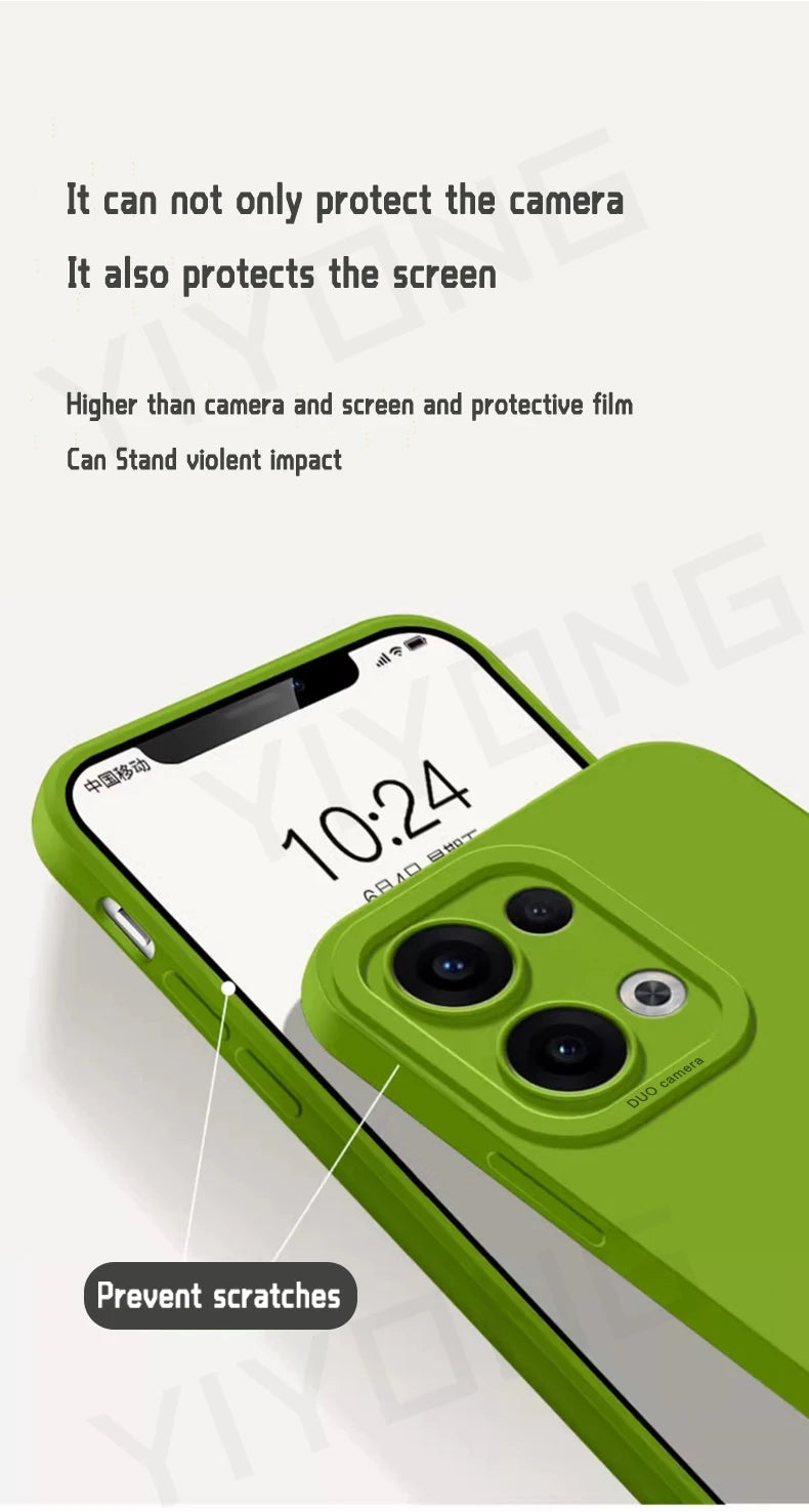Coque YIYONG Silicone Liquide Soyeux pour OPPO Reno 13 / 13 Pro / 14 / 14 Pro – Étui Souple Antichoc 5G Global