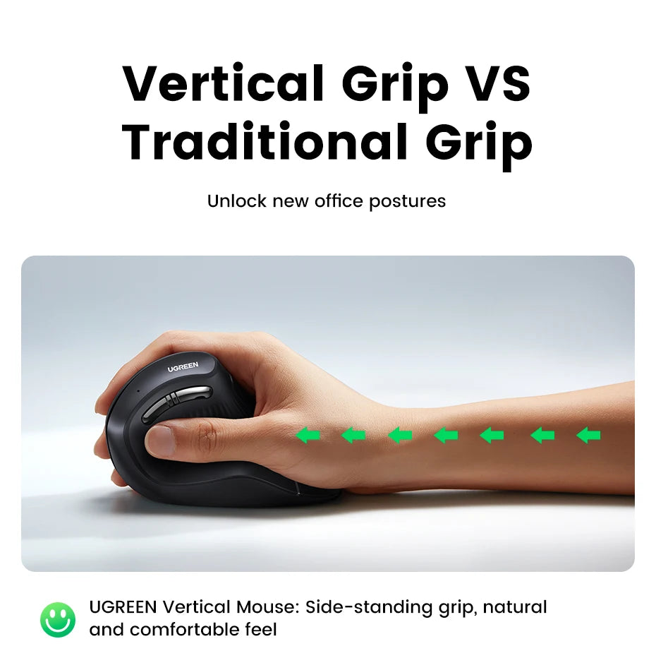 UGREEN-Souris Verticale Sans Fil, Bluetooth