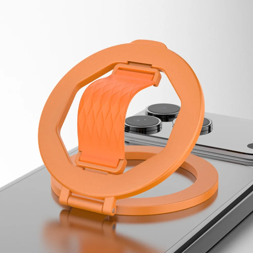 Support magnétique de téléphone rotatif à 360° avec anneau pliable en métal
