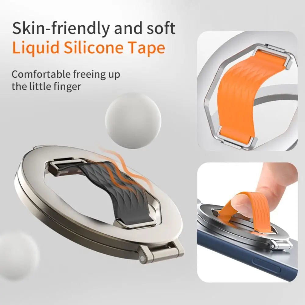 Support magnétique de téléphone rotatif à 360° avec anneau pliable en métal