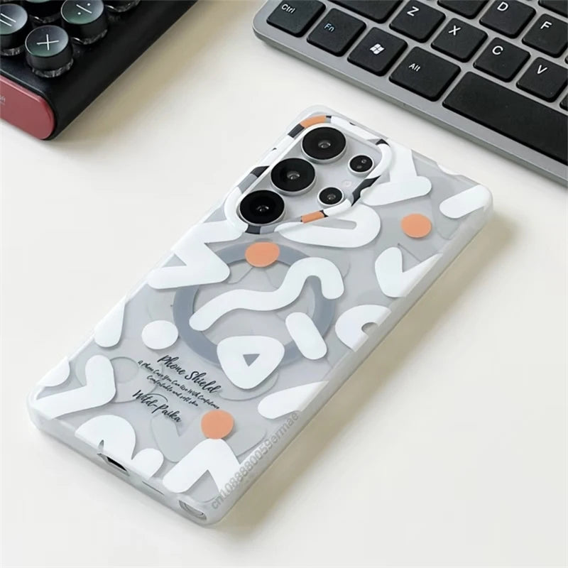 Coque mate graffiti MagSafe pour Samsung S26 / S25 / S24 (Ultra / Plus / FE / Standard)