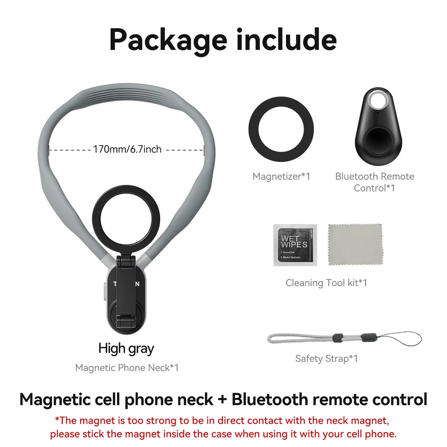 Support de Cou Magnétique TELESIN pour Smartphone – Vidéo POV Mains Libres
