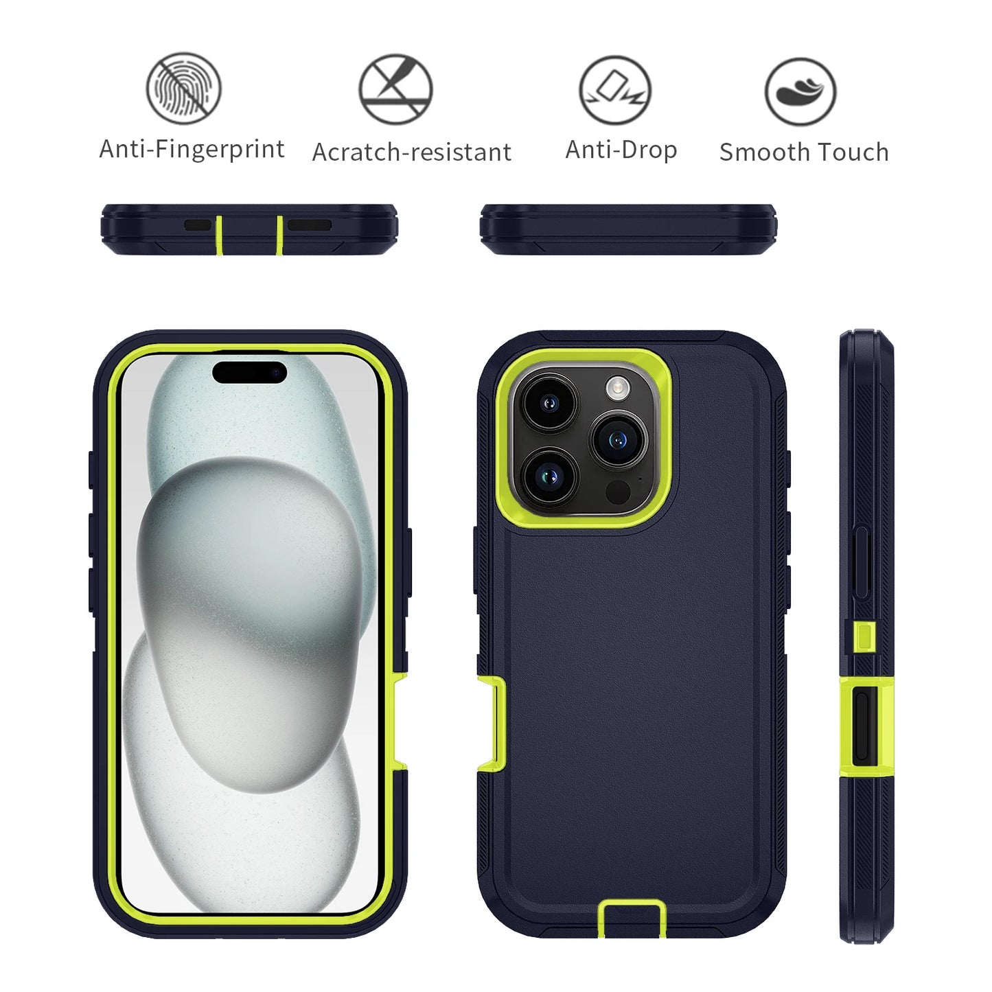 Armor Shockproof Defender Case For iPhone 11–15 Pro Max / X / XS / XR / XS Max / 7 / 8 Plus / SE2 / SE4