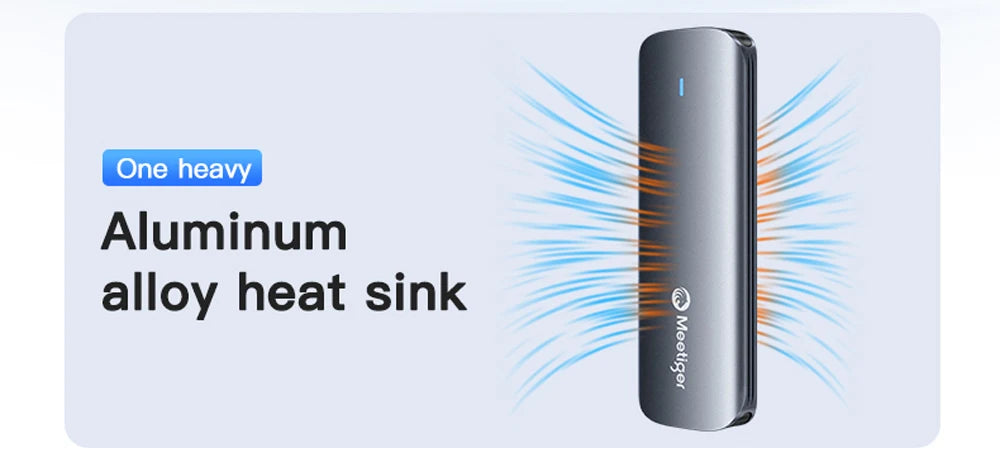 Meetiger – Boîtier Externe M.2 NVMe/NGFF SATA 5/10Gbps en Aluminium (Tool‑Free)