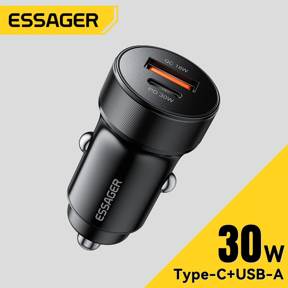 Chargeur ESSAGER USB‑A & Type‑C Charge Rapide PD 30W