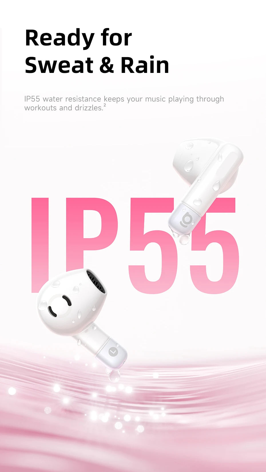 Baseus Bass BS2 Lite – Écouteurs Bluetooth TWS 6.0 semi‑intra‑auriculaires avec 2 micros AI ENC, 40h d’autonomie, IP55 et SuperBass