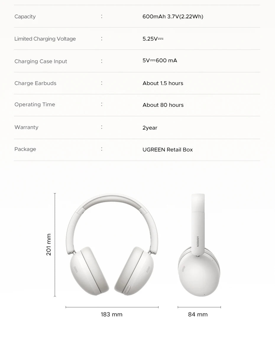 UGREEN-Casque Bluetooth sans fil Studio Max2 Bluetooth 5.4